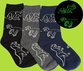 Tic Tac Toe Black Glow In The Dark Dino Stencils Socks 