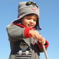 Boys Fleece Hat with Racoon Eyes