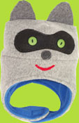 Tuff Kookooshka Grey Raccoon Fleece Baby Hat