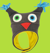 Tuff Kookooshka Grey Owl Fleece Hat with Ear Flaps