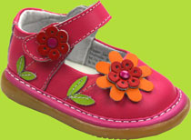 Wee Squeak Hot Pink Squeaky Daisy Mary Jane 