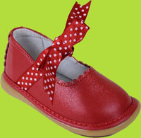 Wee Squeak Red Ribbon Tie Squeaky Mary Jane 