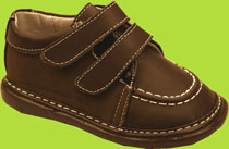 Wee Squeak Chocolate Leather and Canvas Shoes 