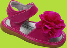 Wee Squeak Hot Pink Peony Squeaky Sandal