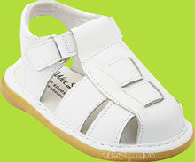 Wee Squeak White Squeaky Fisherman Sandals for kids 