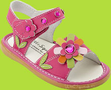 Hot Pink Squeaky Sandals w/Crystals