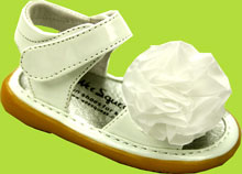 Wee Squeak White Peony Squeaky Sandal