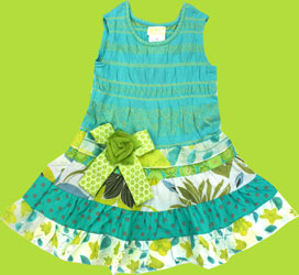 ZaZa Couture Lemon Meringue Tiered Girls Dress