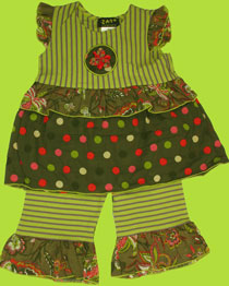 ZaZa Couture Kiwi Babydoll Capri Set