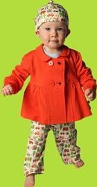 Busy Beaver Hat and Pant with Mandarin French Terry Cotton Bodice Jacket
