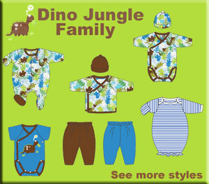Zutano Newborn Clothing - Dino Jungle print