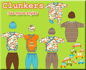 Zutano Newborn Clothing in Clunkers print