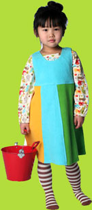 Pool Cozie Tri-Color Jumper Dress for Toddlers 