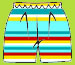 Zutano Aqua/Red Multi Stripe Shorts