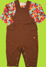 Zutano Chocolate French Terry Cotton Overalls
