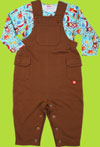 Zutano Chocolate French Terry Cotton Overalls