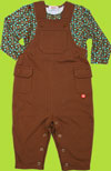Zutano Chocolate French Terry Cotton Overalls