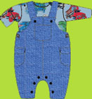 Zutano Periwinkle French Terry Cotton Overalls