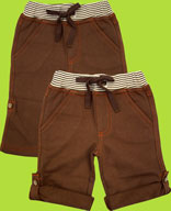 Zutano Toddler Chocolate French Cotton Terry Boardwalk Pant w/Contrast Stitching