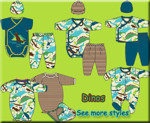 Zutano Newborn Clothing in Dinos Print
