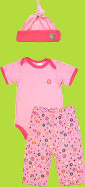 i-play Origins Pink Flower Organic Bodysuit and Printed Yoga Pants